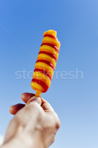 man eating a popsicle Stock photo © nito