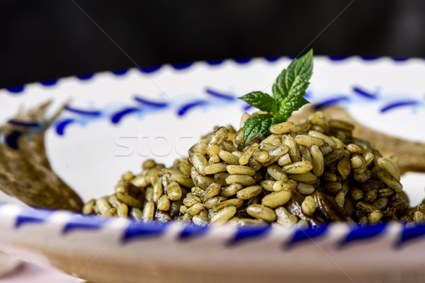 spanish arroz negro or black paella Stock photo © nito