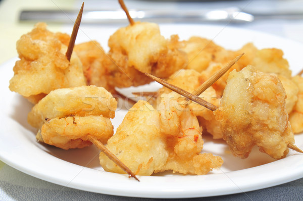 breaded fish and shrimps Stock photo © nito