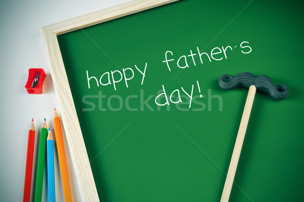Texto feliz dia dos pais quadro-negro lápis diferente Foto stock © nito