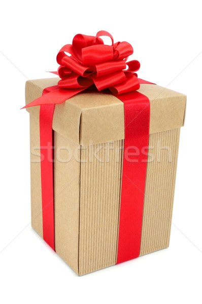 Cadeau blanche fond rouge présents Photo stock © nito