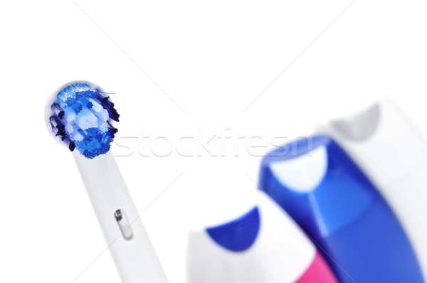 Eléctrica cepillo de dientes pasta dentífrica blanco salud belleza Foto stock © nito