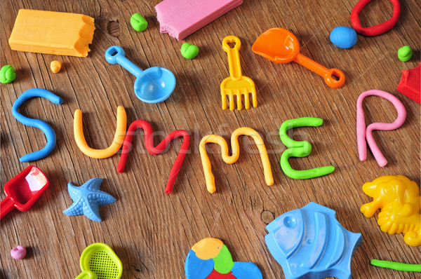 word summer made from modelling clay Stock photo © nito
