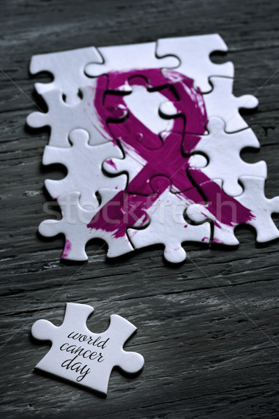 Texte monde cancer jour pièces de puzzle [[stock_photo]] © nito