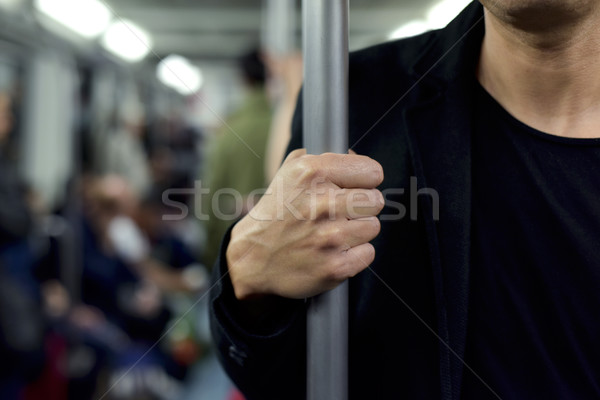 Jonge man trein auto jonge kaukasisch Stockfoto © nito