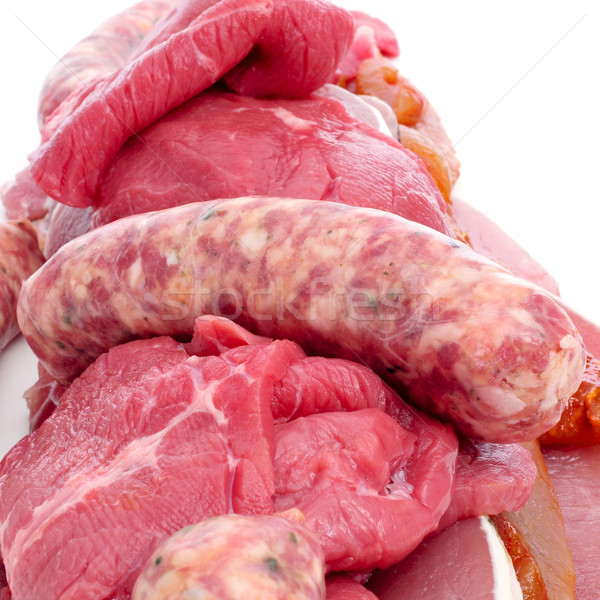 Fleisch Sortiment Platte Rindfleisch Türkei Stock foto © nito