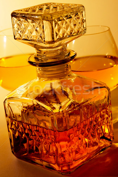 Szeszes ital közelkép klasszikus üveg üveg konyak Stock fotó © nito