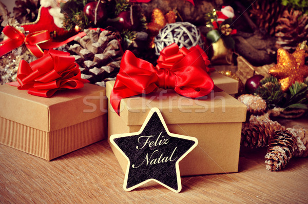feliz natal, merry christmas in portuguese Stock photo © nito