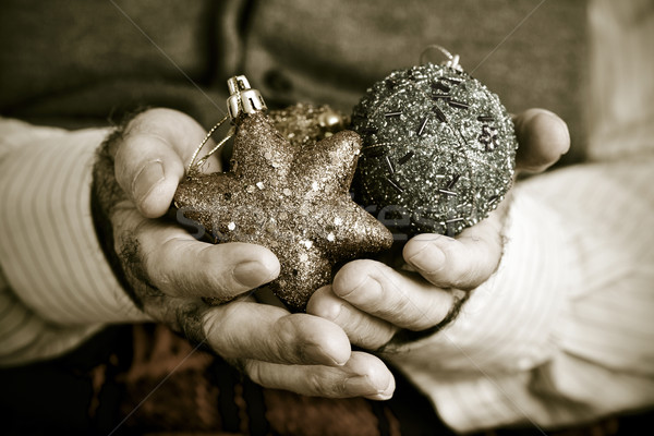 старик Рождества украшения сепия старые Сток-фото © nito