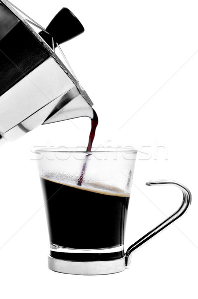 moka pot and cup of coffee Stock photo © nito