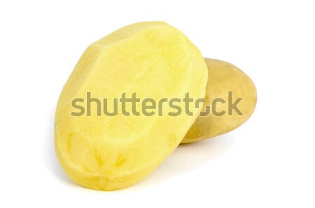 Pelé brut pommes de terre blanche fond manger Photo stock © nito