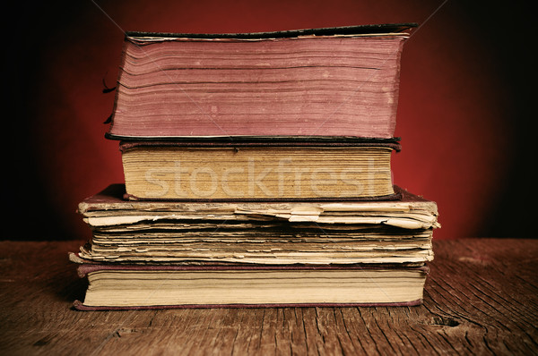 old books on a rustic wooden table Stock photo © nito