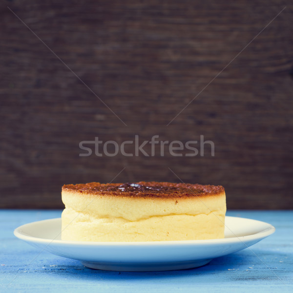 Cheesecake blu tavolo in legno primo piano rustico legno Foto d'archivio © nito