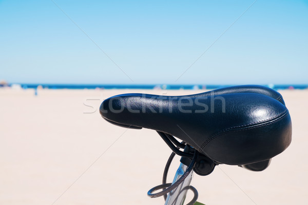 Foto stock: Bicicleta · oceano · praia · primavera · mar