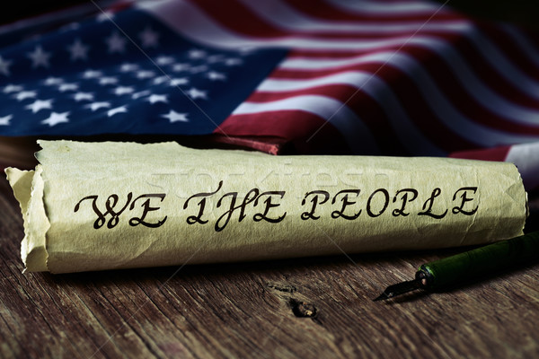 text we the people and flag of USA Stock photo © nito