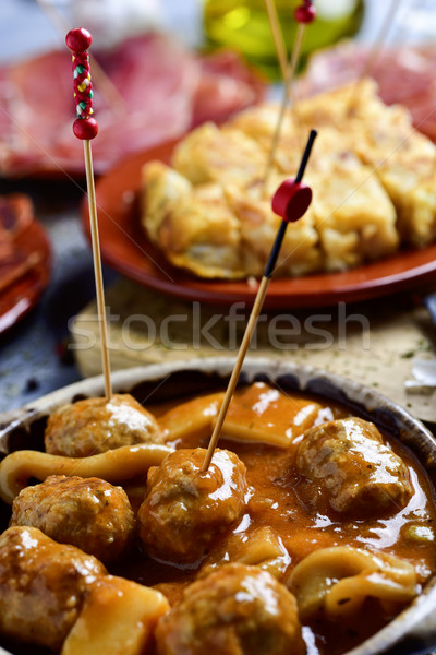 assortment of spanish tapas and cold meats Stock photo © nito