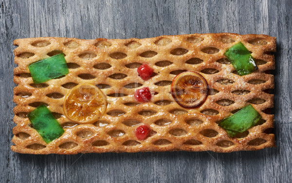 coca de Sant Joan, sweet flat cake from Catalonia Stock photo © nito