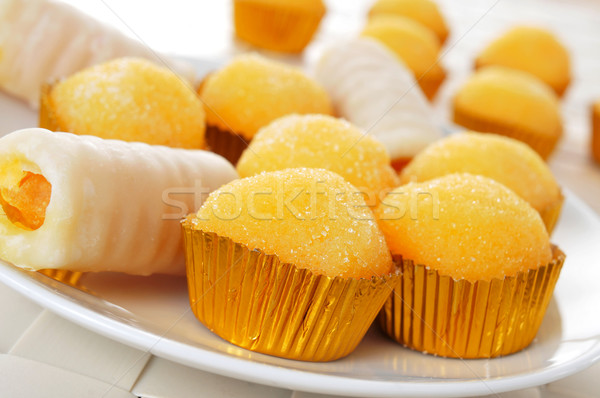 yemas de santa teresa and huesos de santo, typical pastries of Spain Stock photo © nito