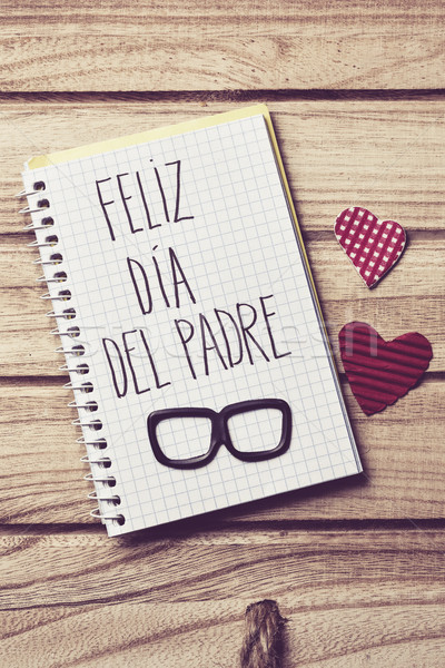 text feliz dia del padre, happy fathers day in Spanish Stock photo © nito