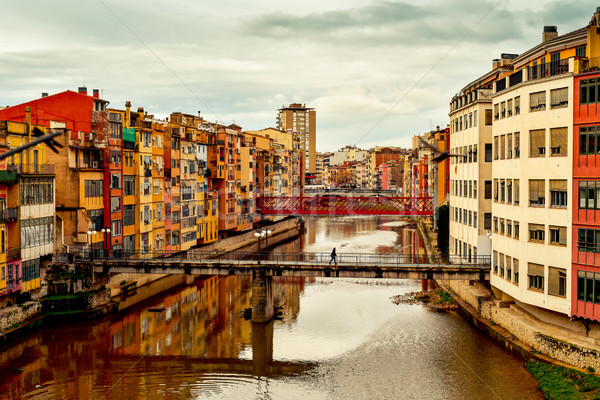 Girona, in Spain, and Onyar River Stock photo © nito