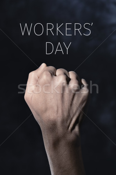 raised fist and text workers day Stock photo © nito