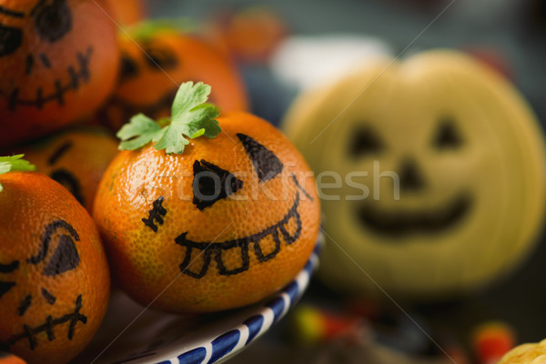 Funny Halloween Food On A Rustic Table Stock Photo C Juan Moyano Mangas Nito 8574870 Stockfresh