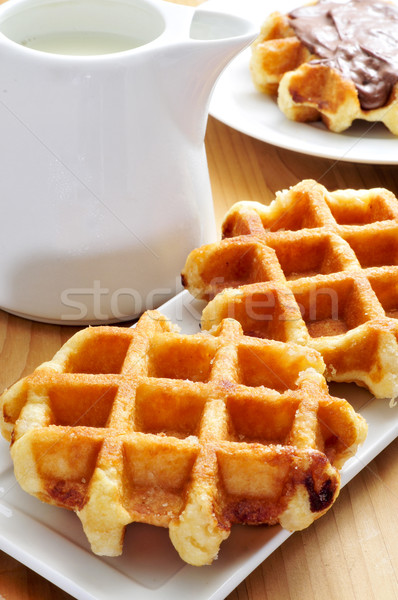 milk and waffles Stock photo © nito