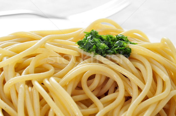 spaghetti with pesto Stock photo © nito