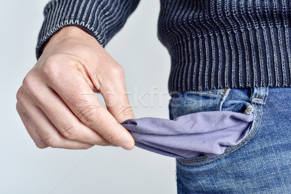 Hombre vacío bolsillo jóvenes caucásico Foto stock © nito