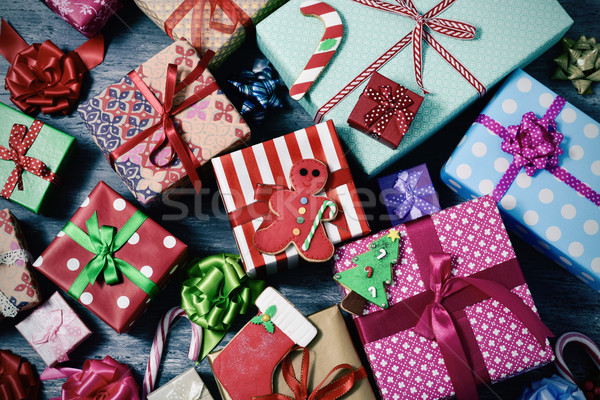 Weihnachten Kekse Geschenke erschossen Cookies Stock foto © nito