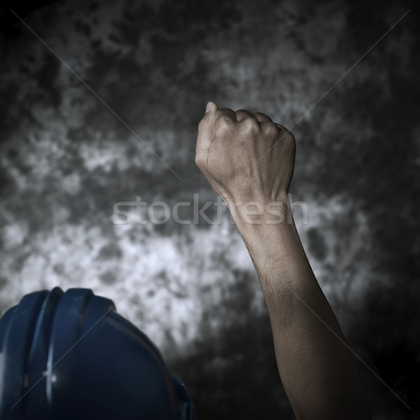 Werknemer vuist lucht jonge Stockfoto © nito