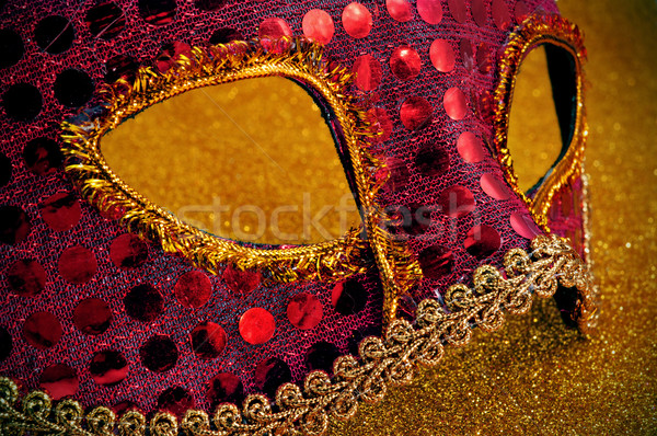 Carnaval masker Rood gouden partij leuk Stockfoto © nito