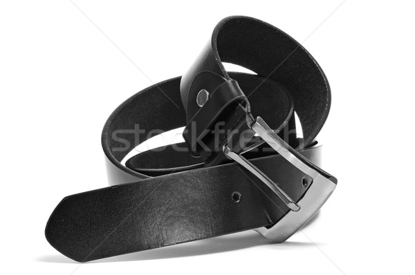 Piele centură negru alb birou modă Imagine de stoc © nito