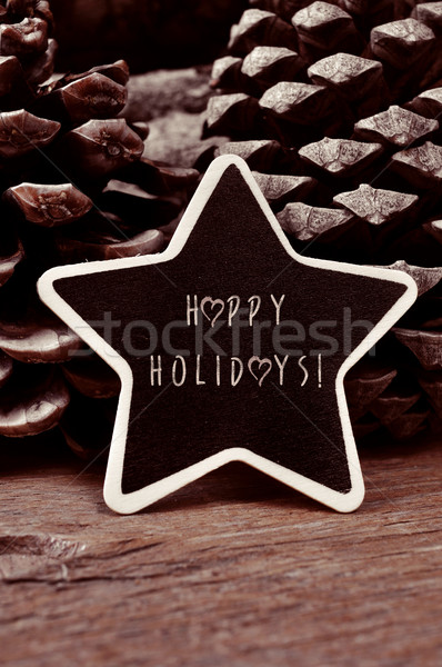 star-shaped chalkboard with the text happy holidays Stock photo © nito
