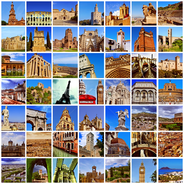 european landmarks collage Stock photo © nito
