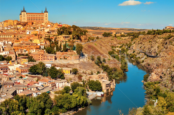 panoramic view of Toledo, Spain, and the Tagus river Stock photo © nito
