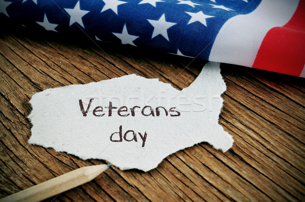 text veterans day and the flag of the US Stock photo © nito