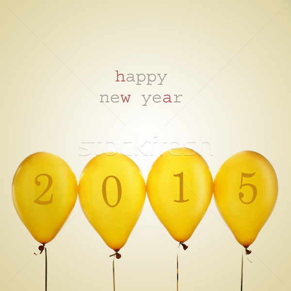 Stok fotoğraf: Happy · new · year · 2015 · Retro · etki · metin · sayılar