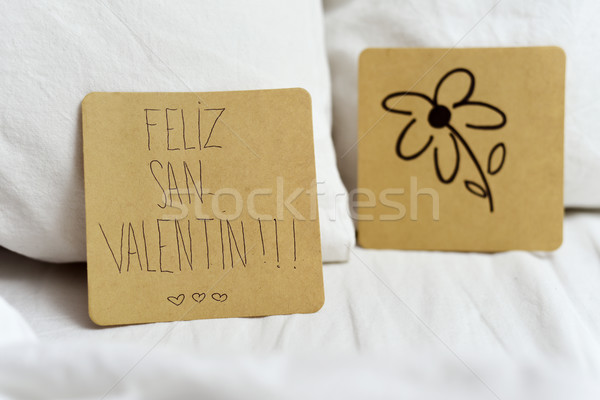 feliz san valentin, happy valentines day in Spanish Stock photo © nito