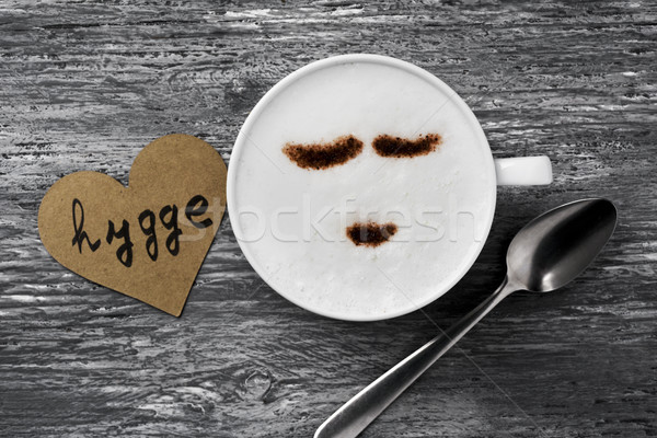 Mot confort jouir de coup tasse cappuccino Photo stock © nito