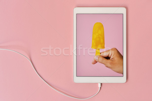 homemade natural ice pop in a tablet Stock photo © nito