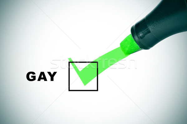 Gay comprobar verde marcador Foto stock © nito