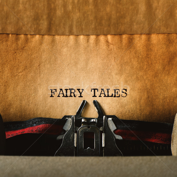 Stock photo: old typewriter and text fairy tales