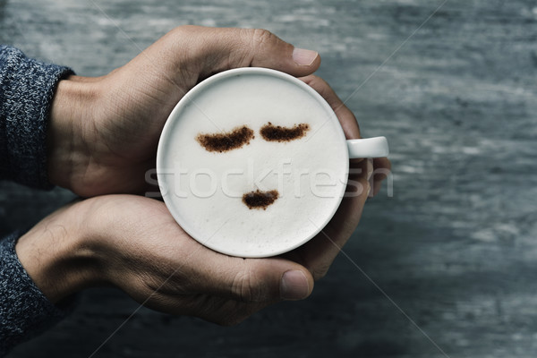 Jeune homme tasse cappuccino coup jeunes [[stock_photo]] © nito