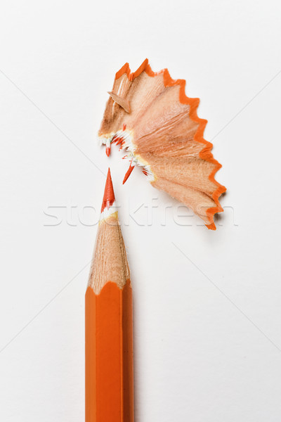 orange pencil crayon and shavings Stock photo © nito