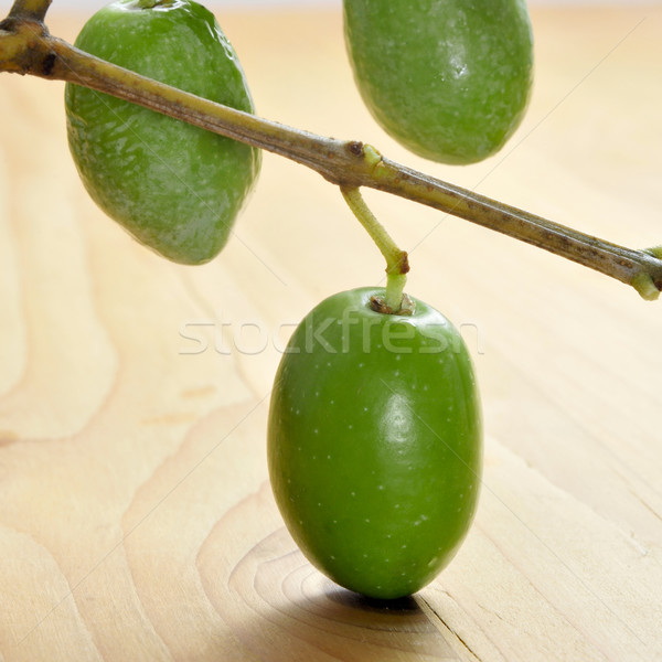 Tak olijfboom groene olijven houten Stockfoto © nito