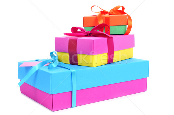 Stock photo: gift boxes of different colors