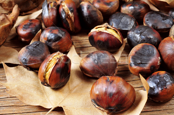 Stock photo: roasted chestnuts