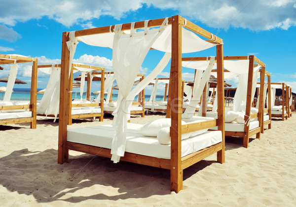 beds in a beach club in Ibiza, Spain Stock photo © nito