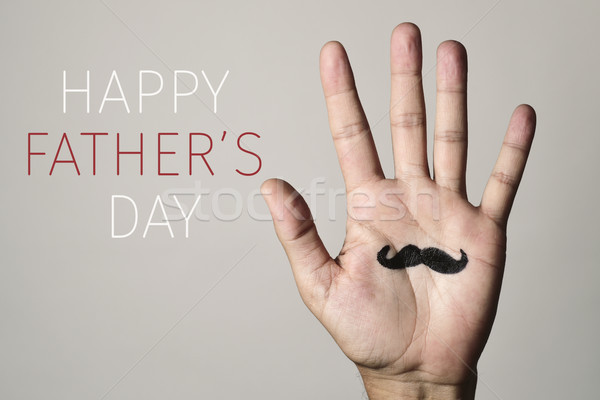mustache and text happy fathers day Stock photo © nito